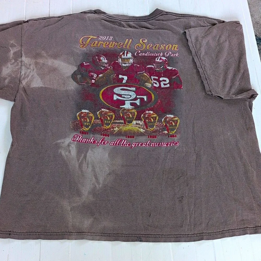 2013 2XL SF 49ers Candlestick Park Final Season Commemorative Shirt 5x Champions